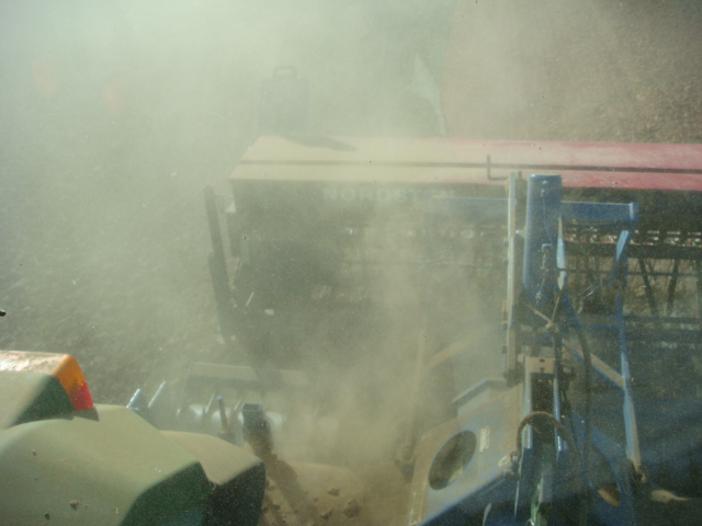 Rabe und Nordsten im Einsatz bei der Weizensaat.JPG