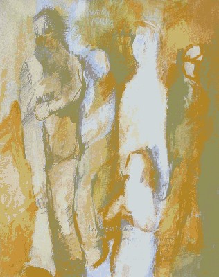 Menschenansammlung 40x48,5cm, Graphit und wasservermalbare  Ölkreide auf Papier.jpg